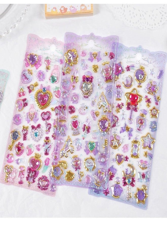 Parshya Kawaii 3D Puffy Stickers for Kids, 3D Stickers for Craft Book & Scrapbook, Self-Adhesive Kawaii Stickers Set, Cute Stickers for Girls and Boys(Random Theme) (Shining Crystal Gem, 2) - Image 5